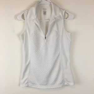Izod Cool Sleeveless Polo Shirt White Size XS